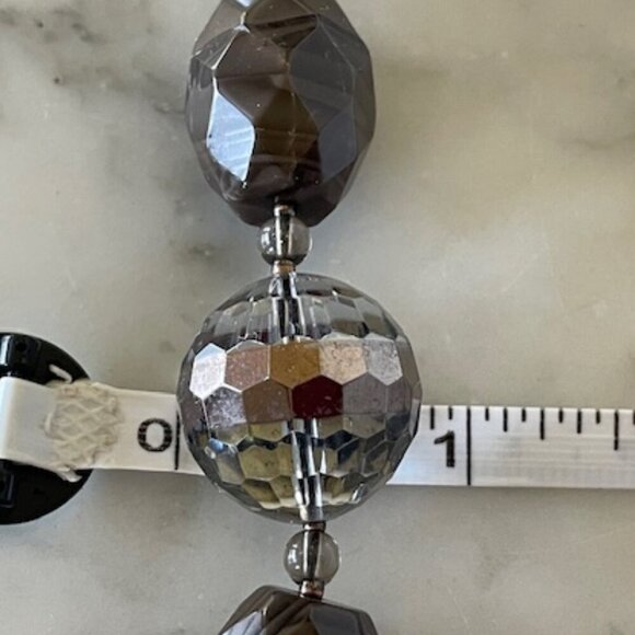 TALBOTS Smoky Gray Silver Beaded 19" Necklace - Picture 14 of 15